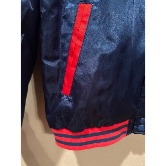 NWT Disney Parks Marvel Spider-man Satin Vintage Patch Varsity Jacket Sz S & M - Picture 2 of 8